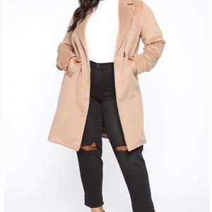 Fashion nova taupe 1x faux wool coat tried on never worn